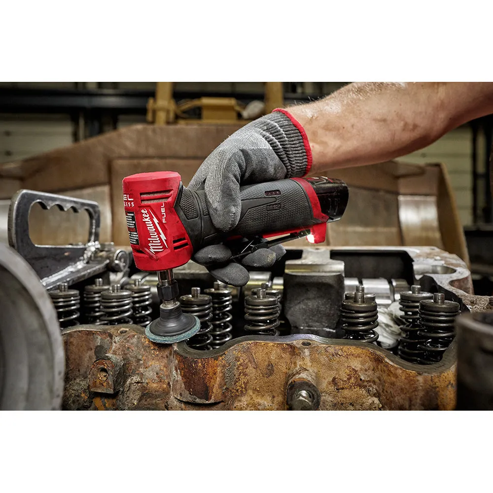 Die Grinder - Milwaukee M12 FUEL 12 Volt Lithium-Ion Brushless Cordless Right Angle Die Grinder Kit, 2485-22