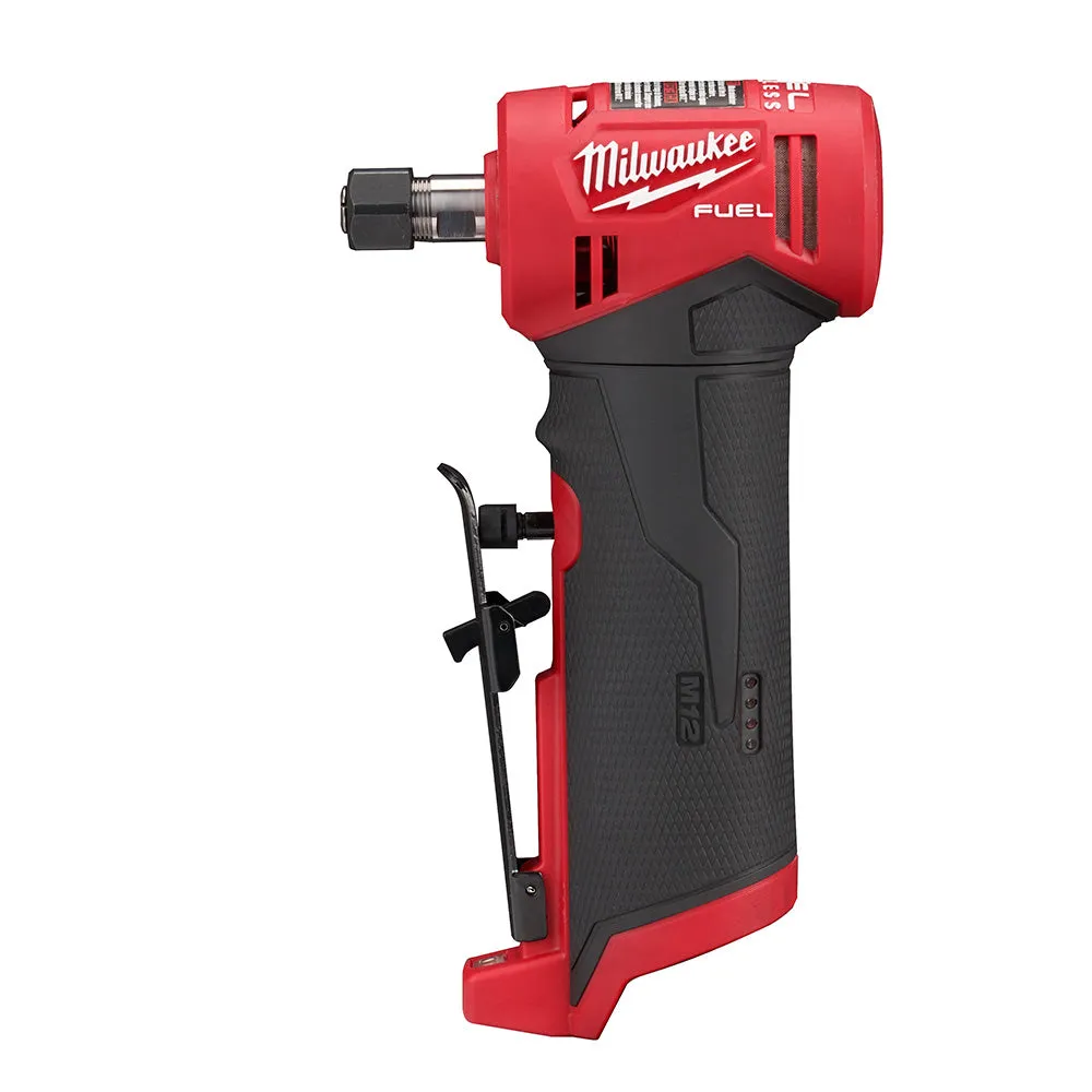 Die Grinder - Milwaukee M12 FUEL 12 Volt Lithium-Ion Brushless Cordless Right Angle Die Grinder Kit, 2485-22