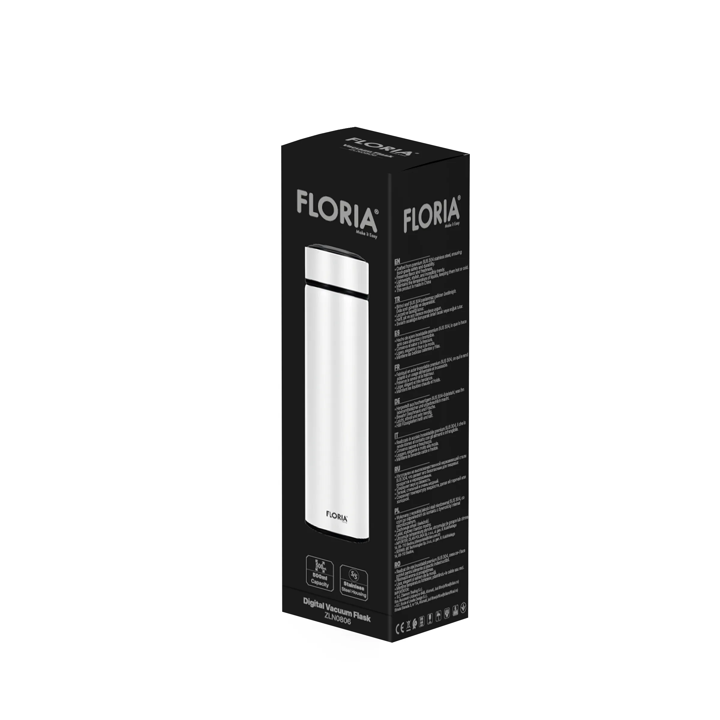 Digital Vacuum Flask White