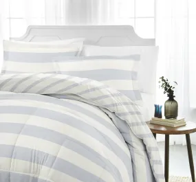 Distressed Stripe Reversible Down-Alternative Comforter Set