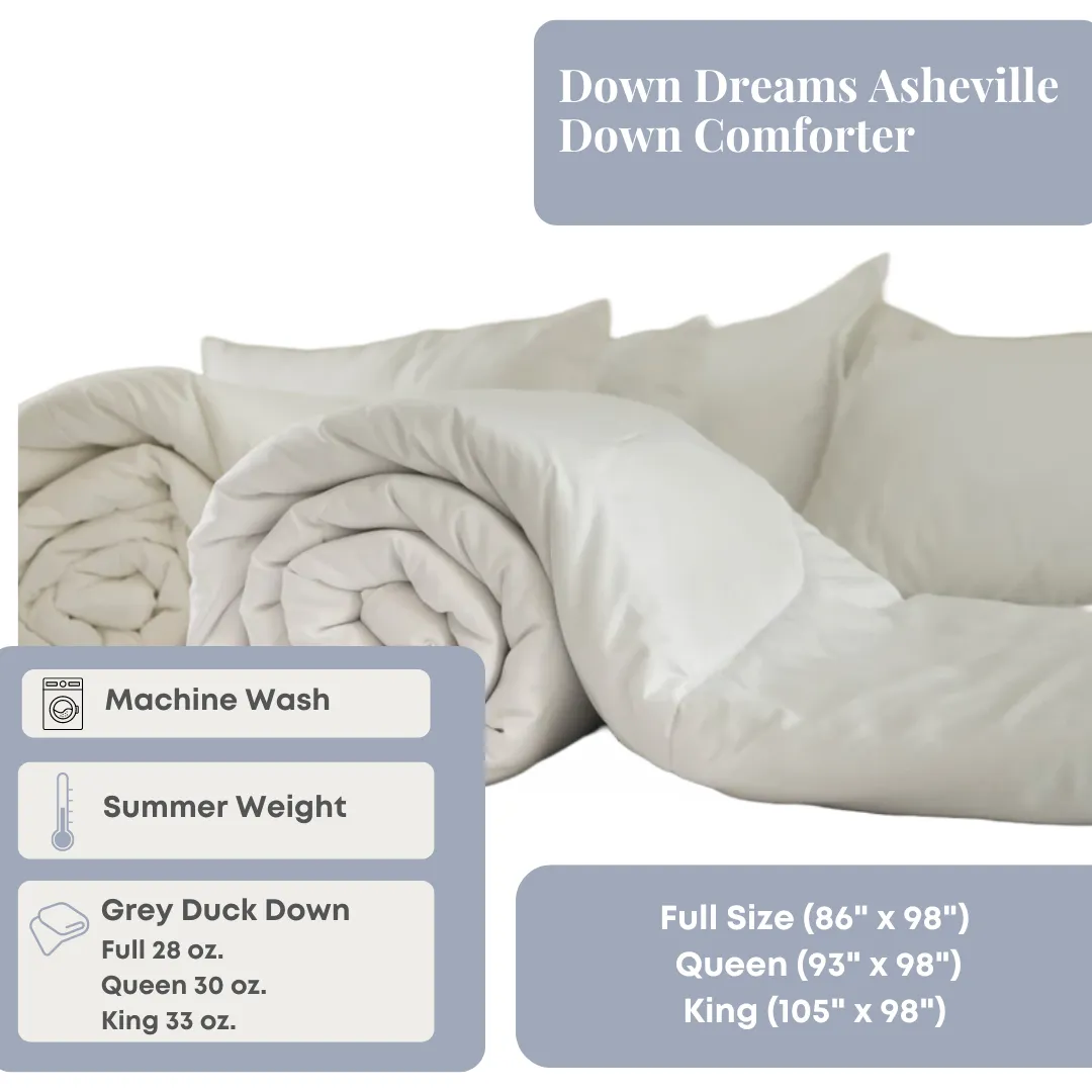 Down Dreams Asheville Down Comforter | Baffle Box Design, Lightweight