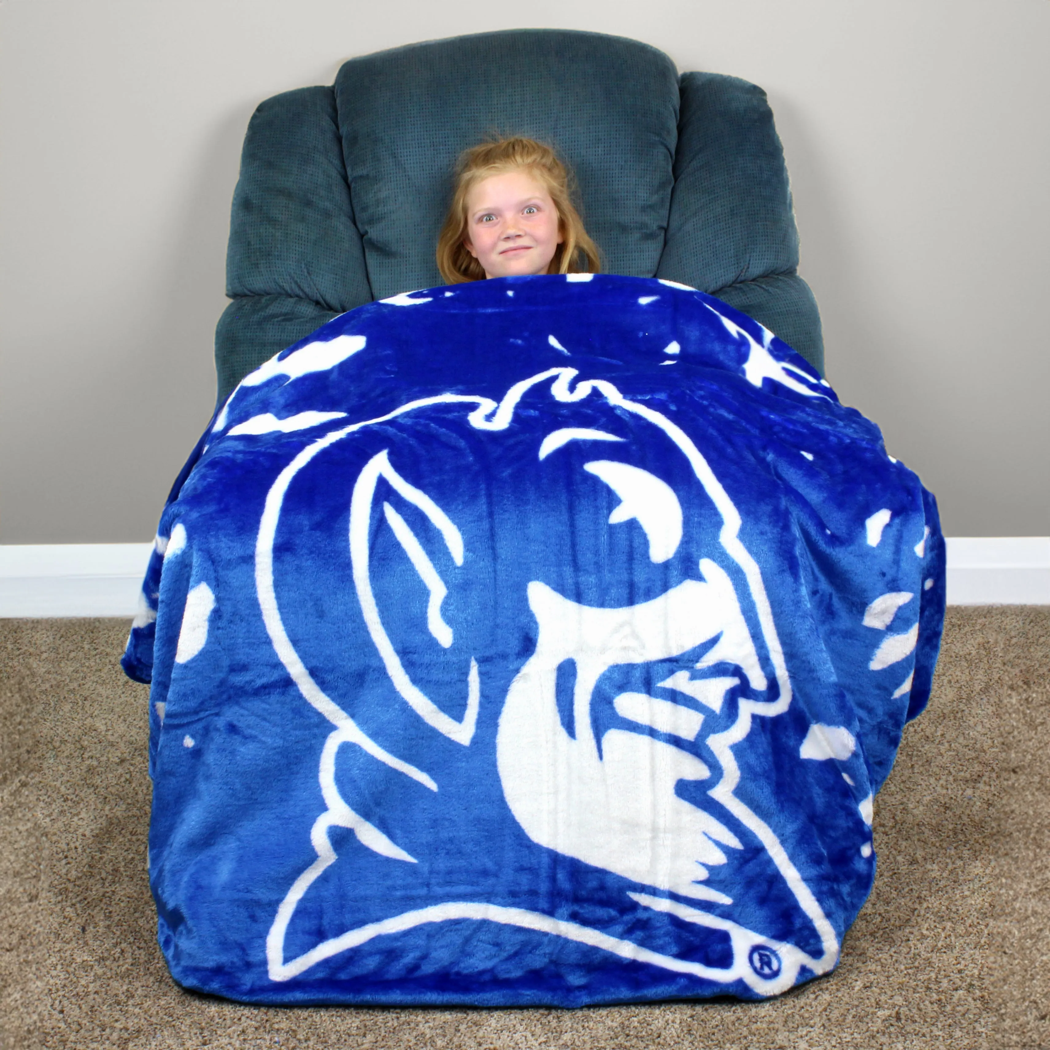 Duke Blue Devils Plush Throw Blanket, Bedspread, 86" x 63"