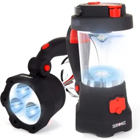 Duronic Camping Lantern Rechargeable LED Camping Light Hurricane, 5W Wind Up Flashlight Torch Lanterns for Hiking, Wind-up Emergency Light with 3 Light Modes for Outdoor Activities