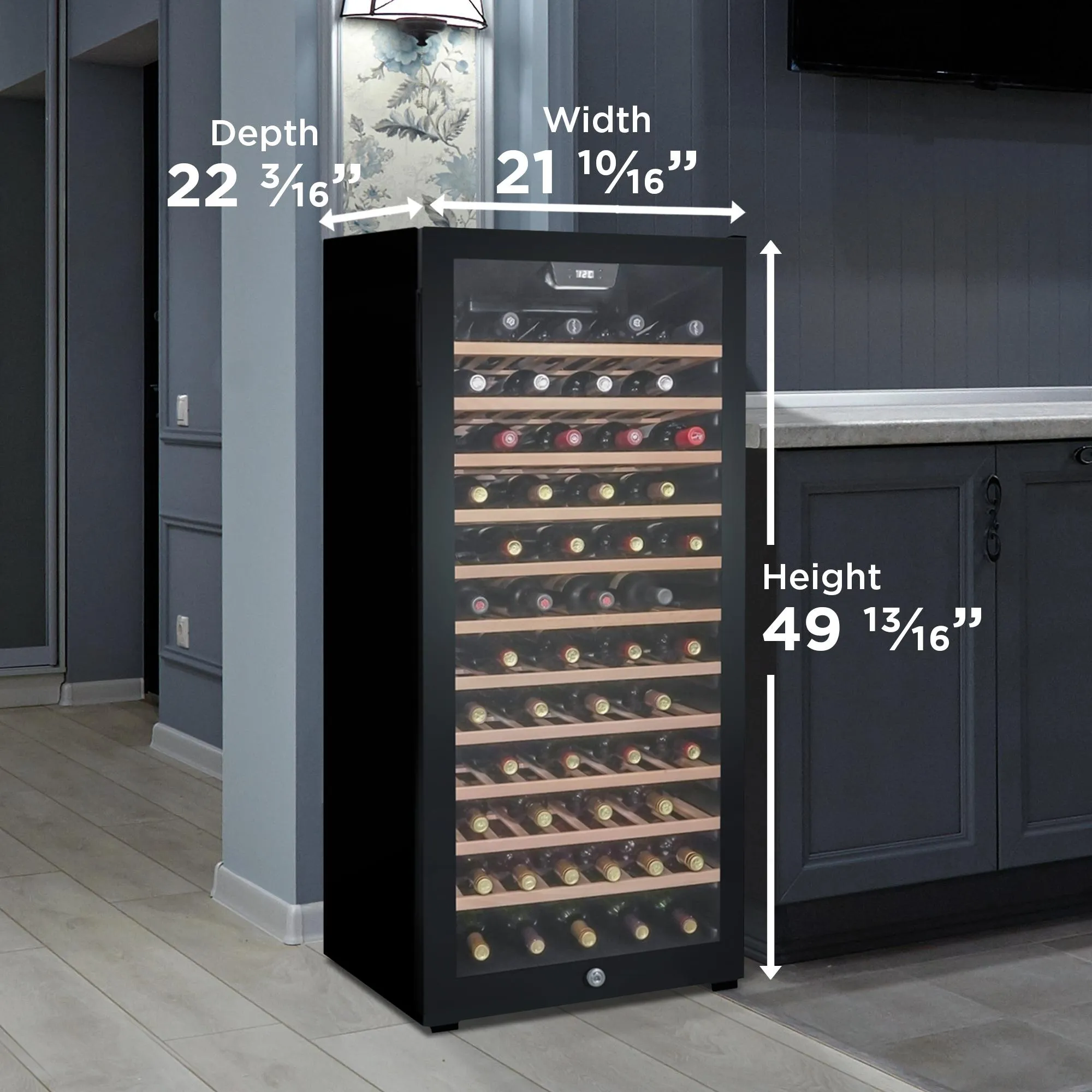 DWC94L1B Danby 94 Bottle Free-Standing Wine Cooler in Black