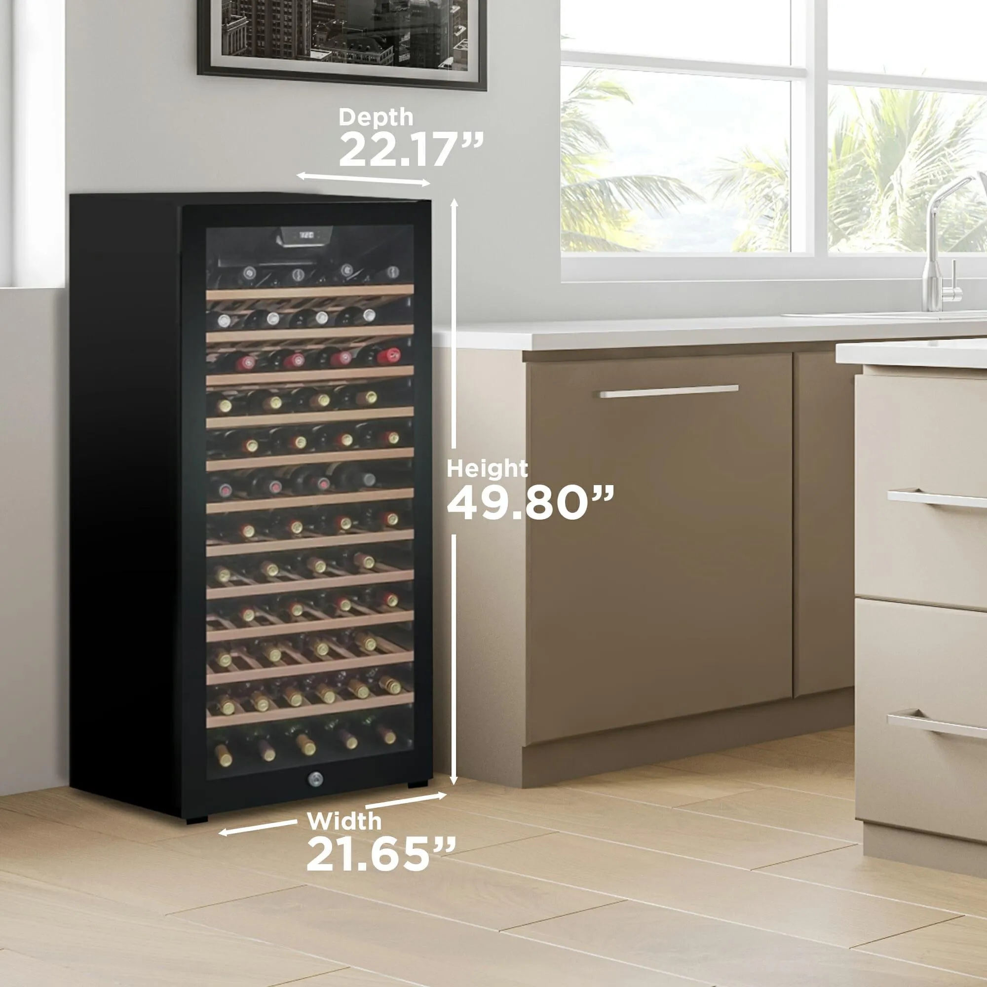 DWC94L1B Danby 94 Bottle Free-Standing Wine Cooler in Black