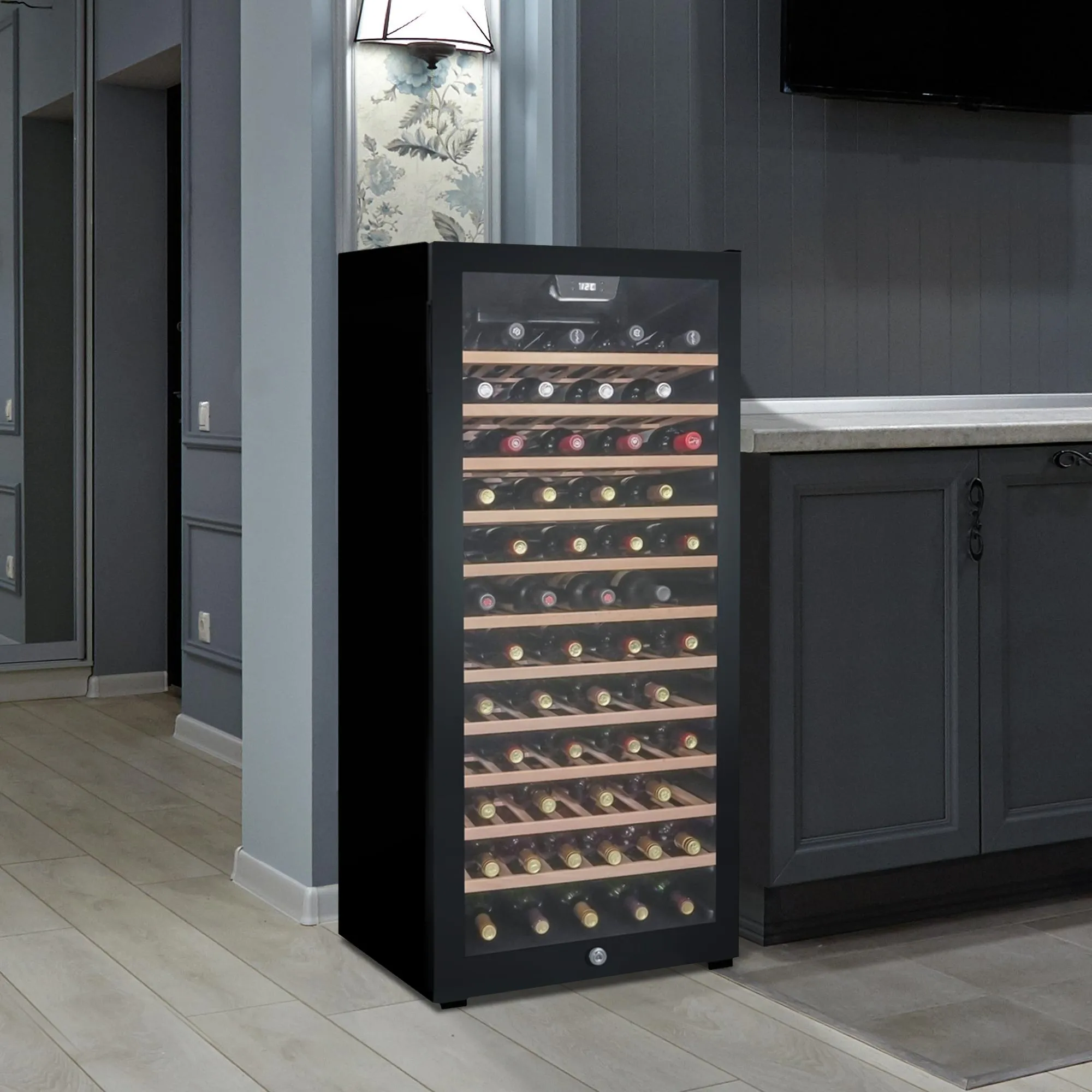 DWC94L1B Danby 94 Bottle Free-Standing Wine Cooler in Black