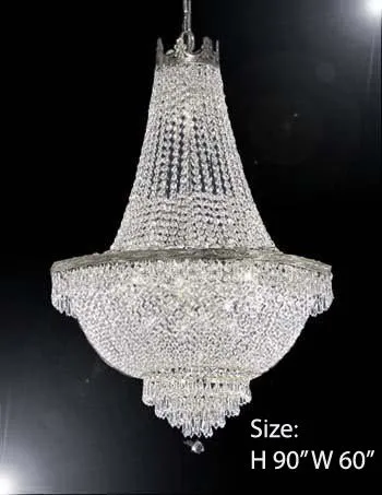 Empire Chandelier Empress Crystal Chandelier Lighting H90" W60" - A93-Cs/870/48