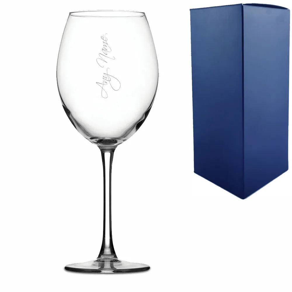 Engraved Enoteca Wine Glass with Sideways Name Design