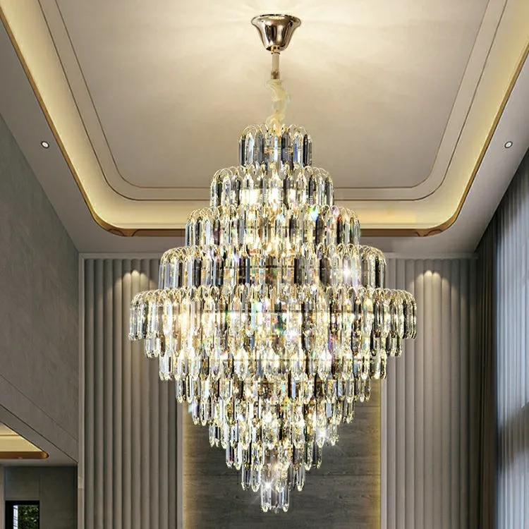 Extra Large Foyer Decorative Crystal Lighting Fixture Living Room Crystal Chandelier For Entryway Staircase