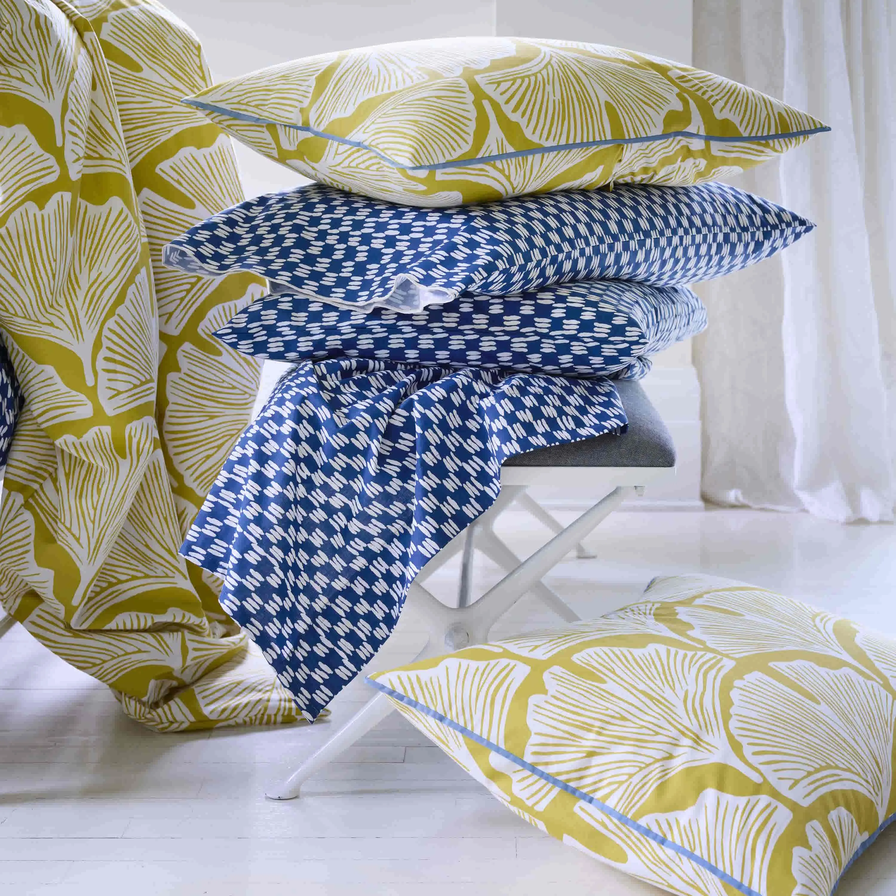 Feather Palm Golden Mustard Comforter Set from Novogratz by Utica