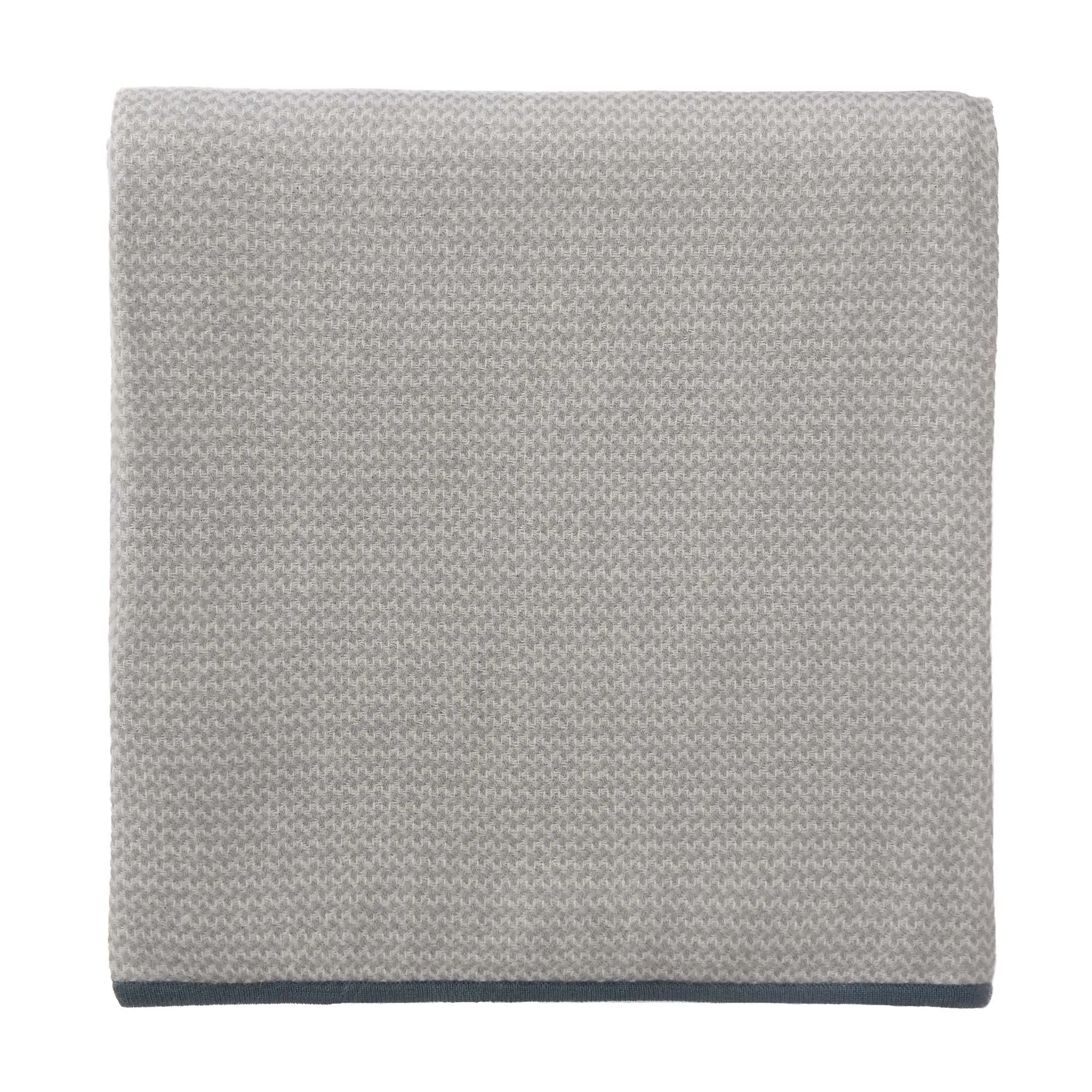 Foligno Cashmere Blanket [Light grey/Cream/Soft teal]