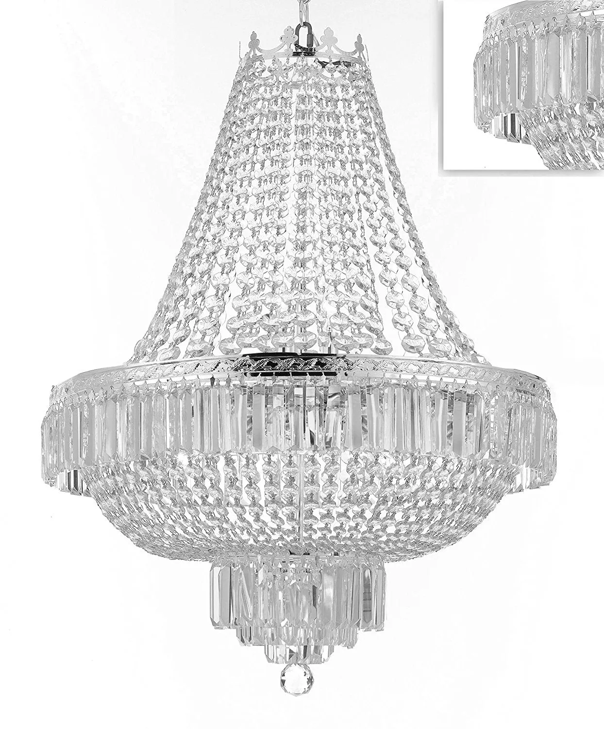 French Empire Crystal Chandelier Lighting - Great for the Dining Room, Foyer, Entry Way,Living Room! H24" X W24" - F93-B102/C3/CS/870/9