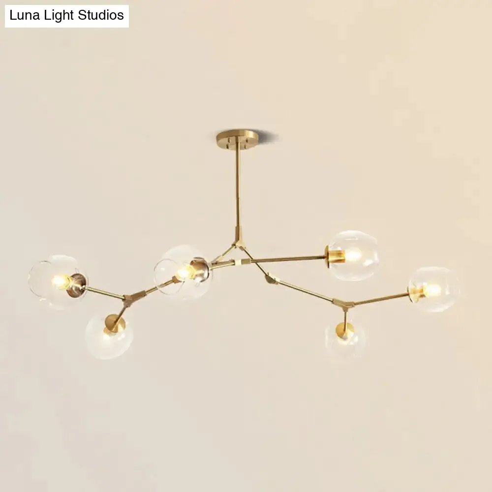 Gold Glass Postmodern DNA Ceiling Light Chandelier for Living Room