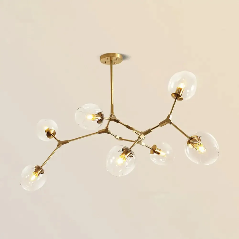 Gold Glass Postmodern DNA Ceiling Light Chandelier for Living Room