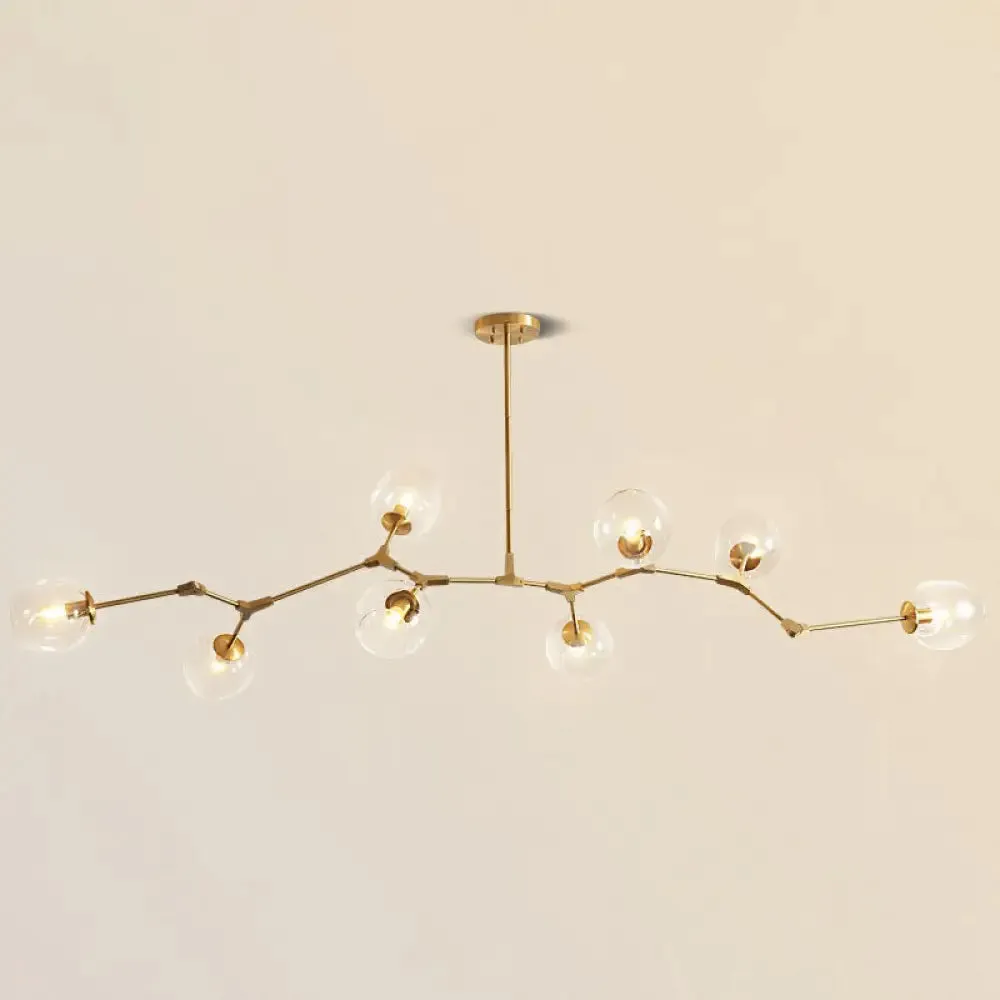 Gold Glass Postmodern DNA Ceiling Light Chandelier for Living Room