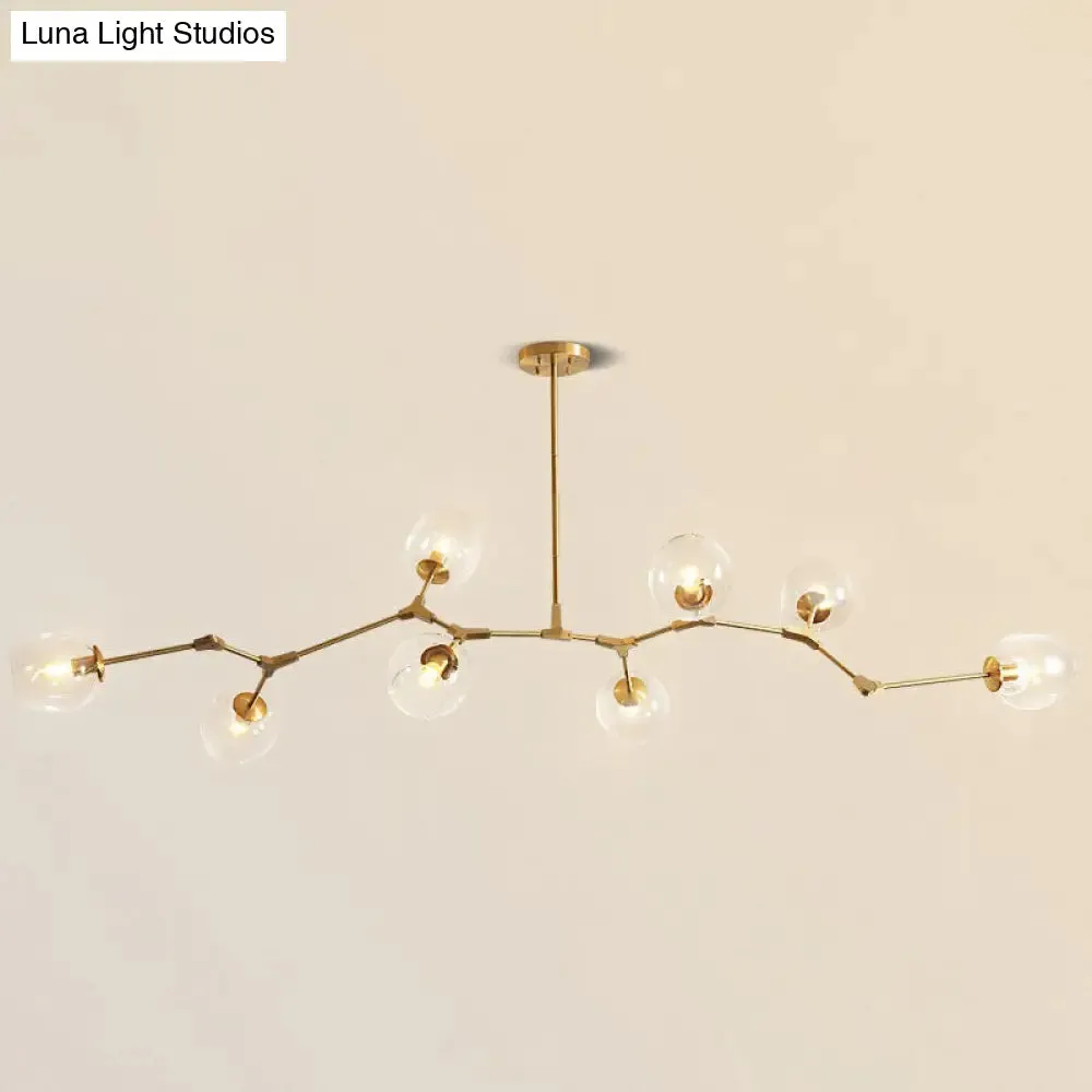 Gold Glass Postmodern DNA Ceiling Light Chandelier for Living Room