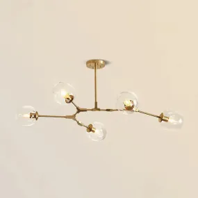 Gold Glass Postmodern DNA Ceiling Light Chandelier for Living Room