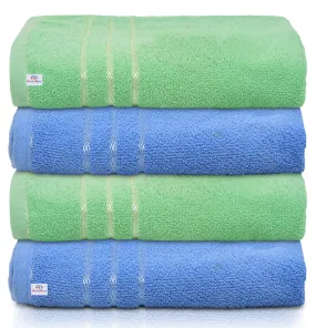 Heart Home Premium Super Soft, Fluffy, and Absorbent, Cotton Bath Towel Perfect for Daily Use, 30"x60", Pack of 4 (Green & Black)