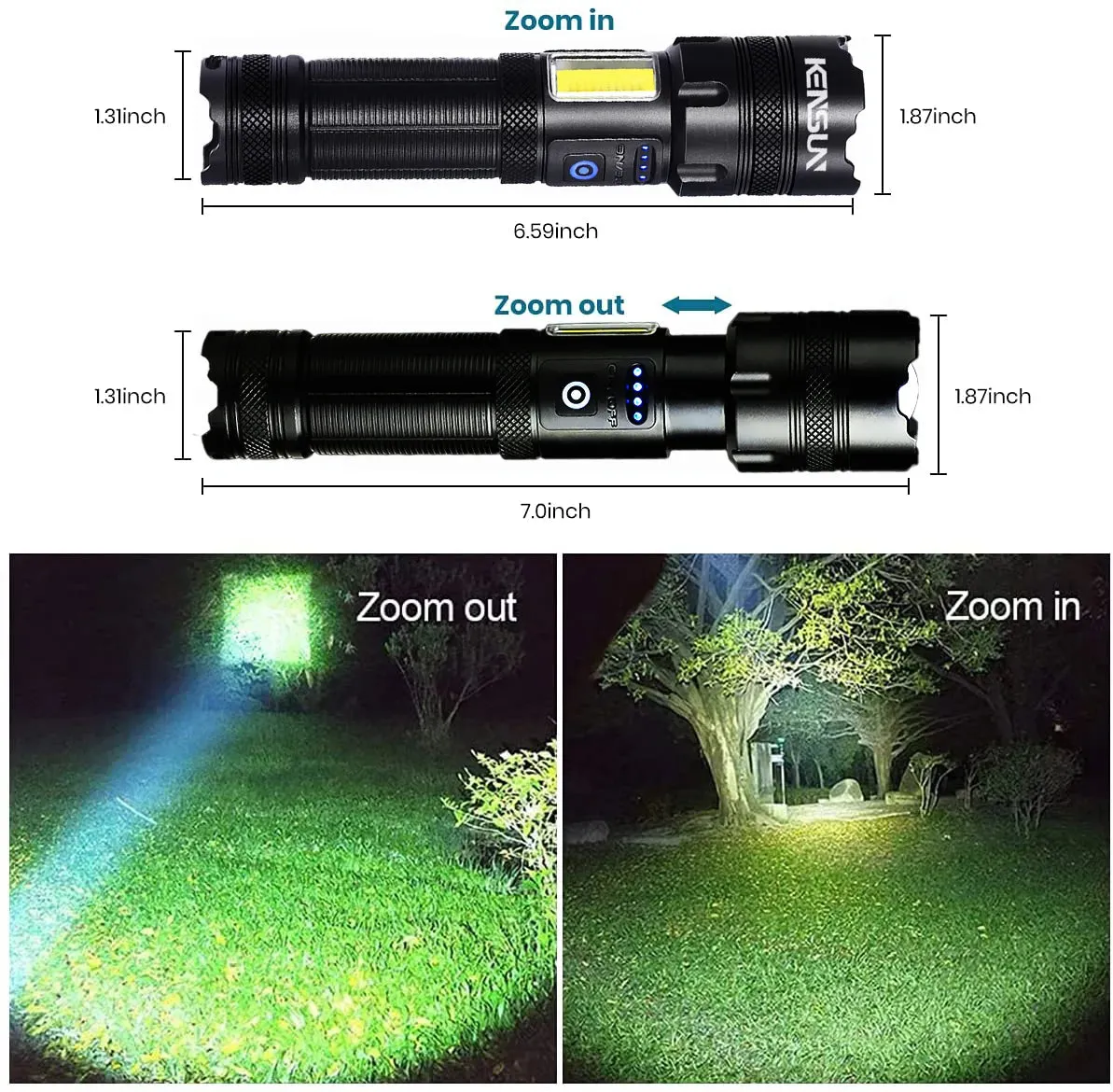 High Power  XHP160 LED Rechargeable 16-Core Flashlight With Side Work light Lantern Powerful USB charging Torch Lamp for Camping