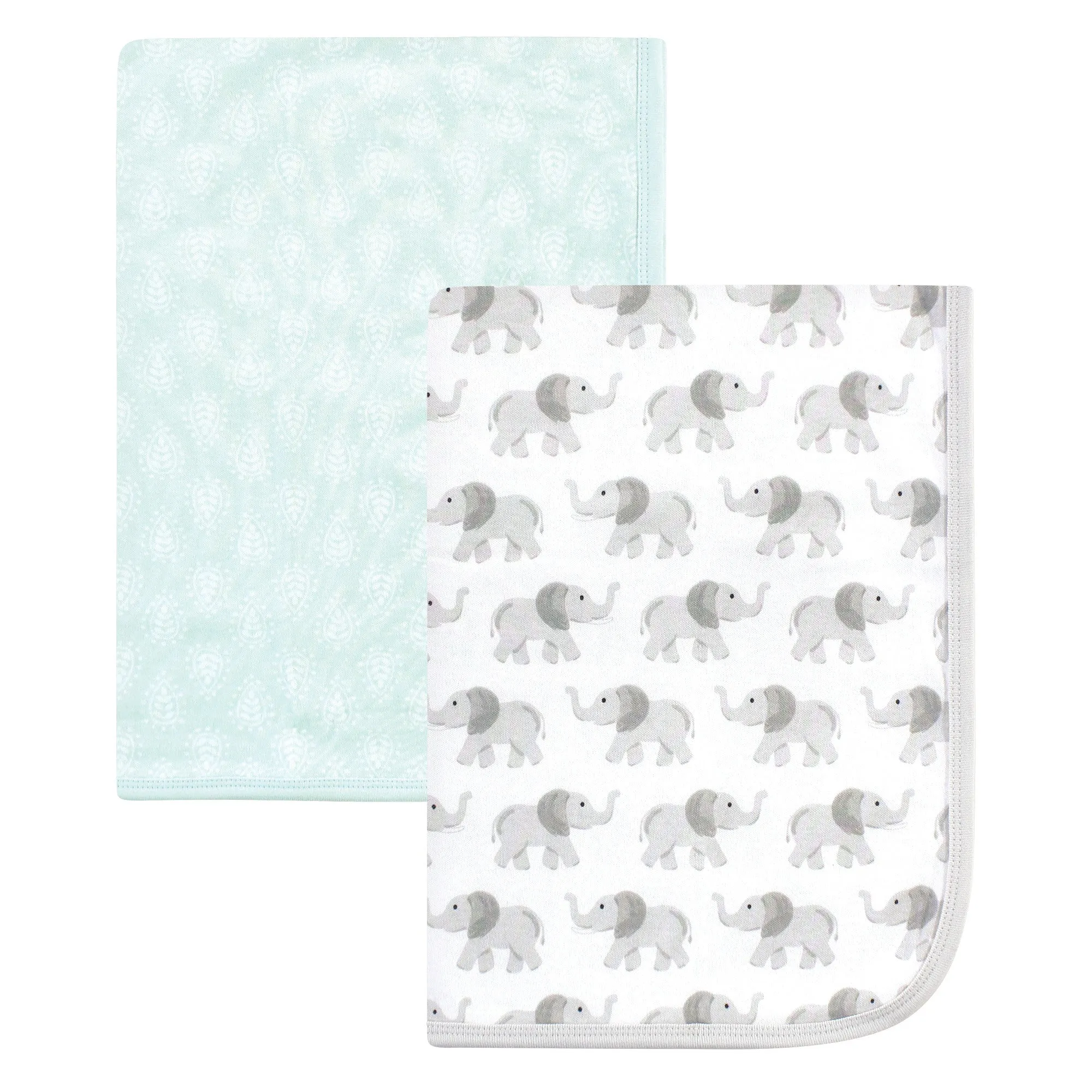 Hudson Baby Cotton Swaddle Blankets, Gray Elephant