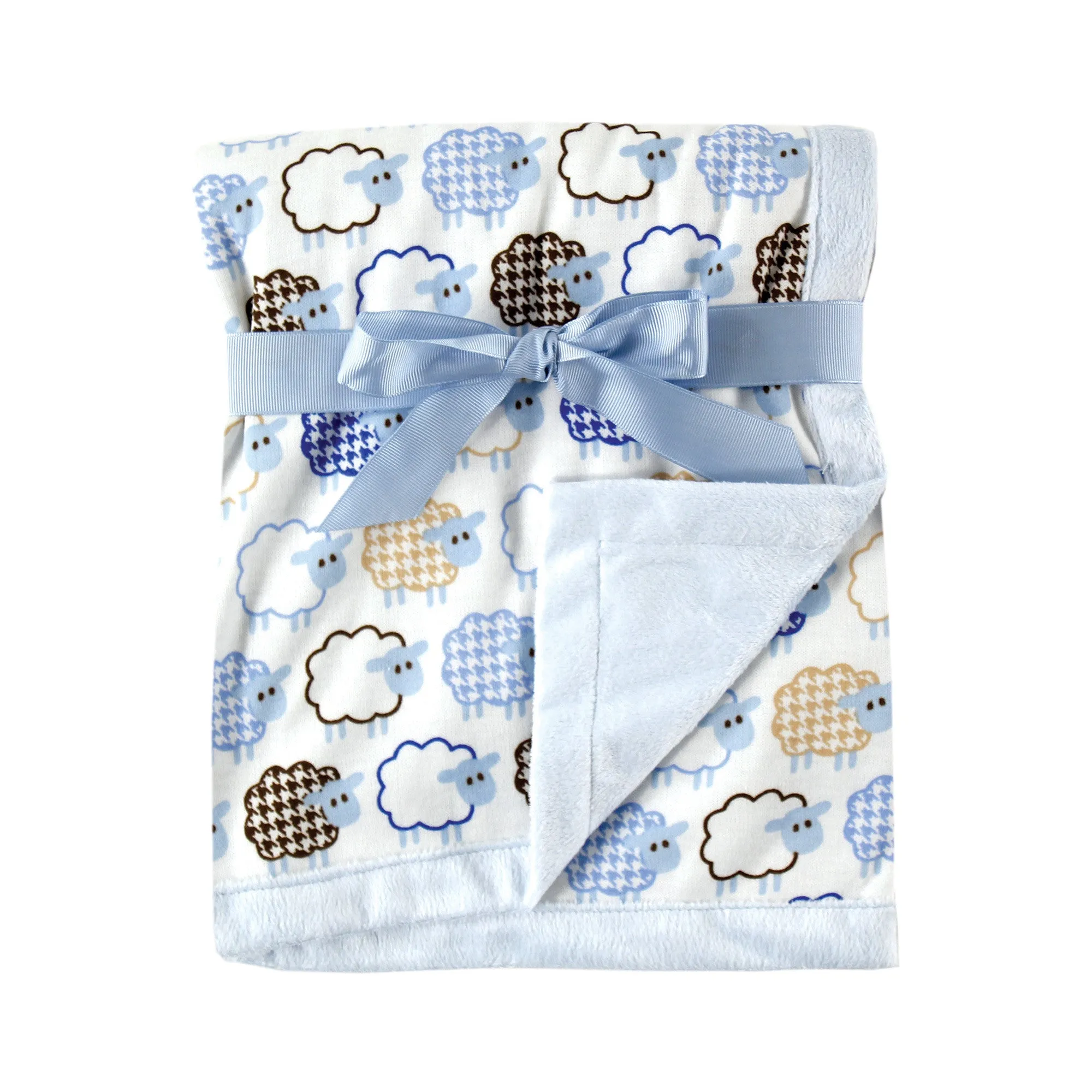 Hudson Baby Plush Blanket, Blue Sheep