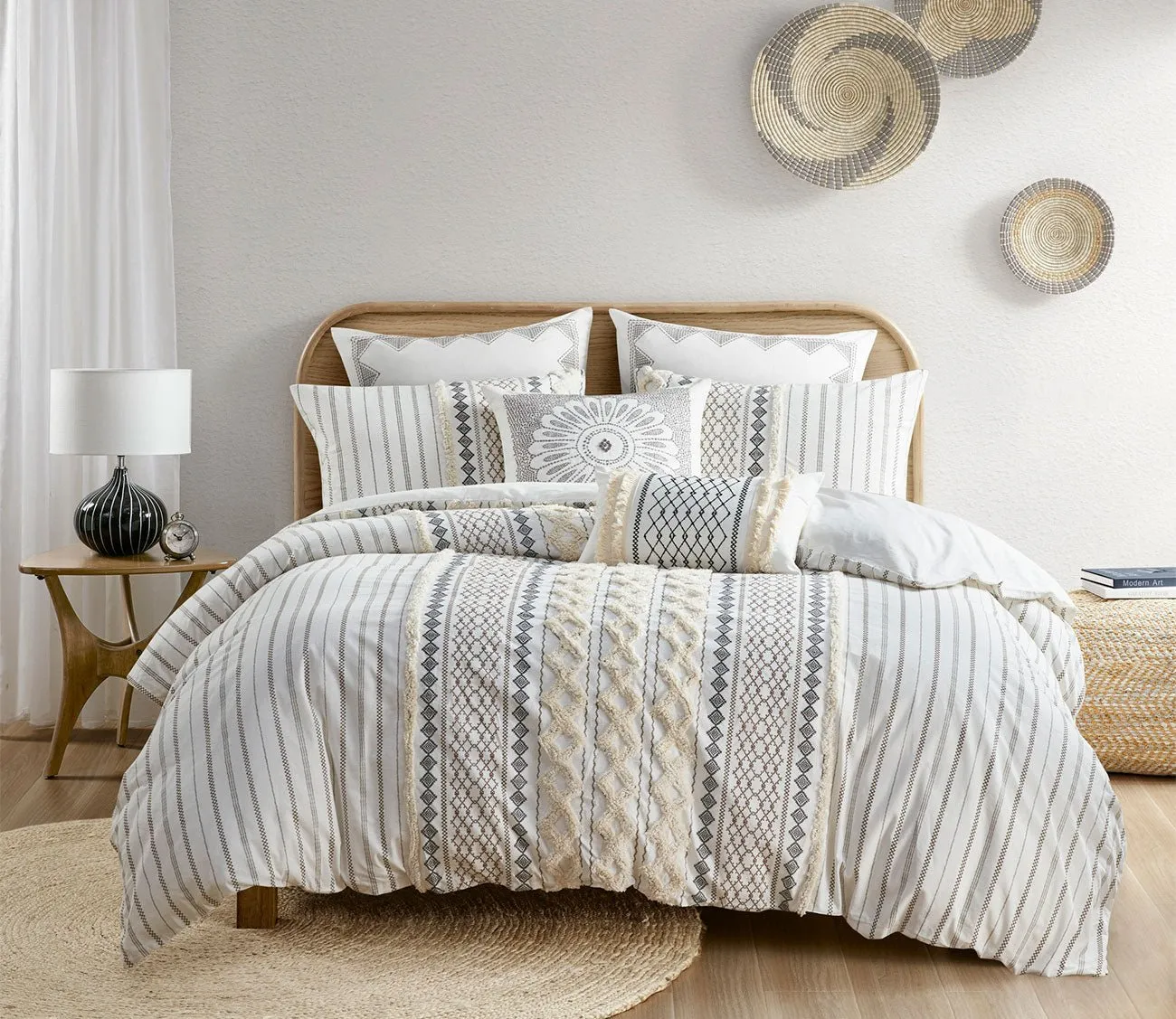 Ink & Ivy Imani Printed Cotton Chenille Comforter Set