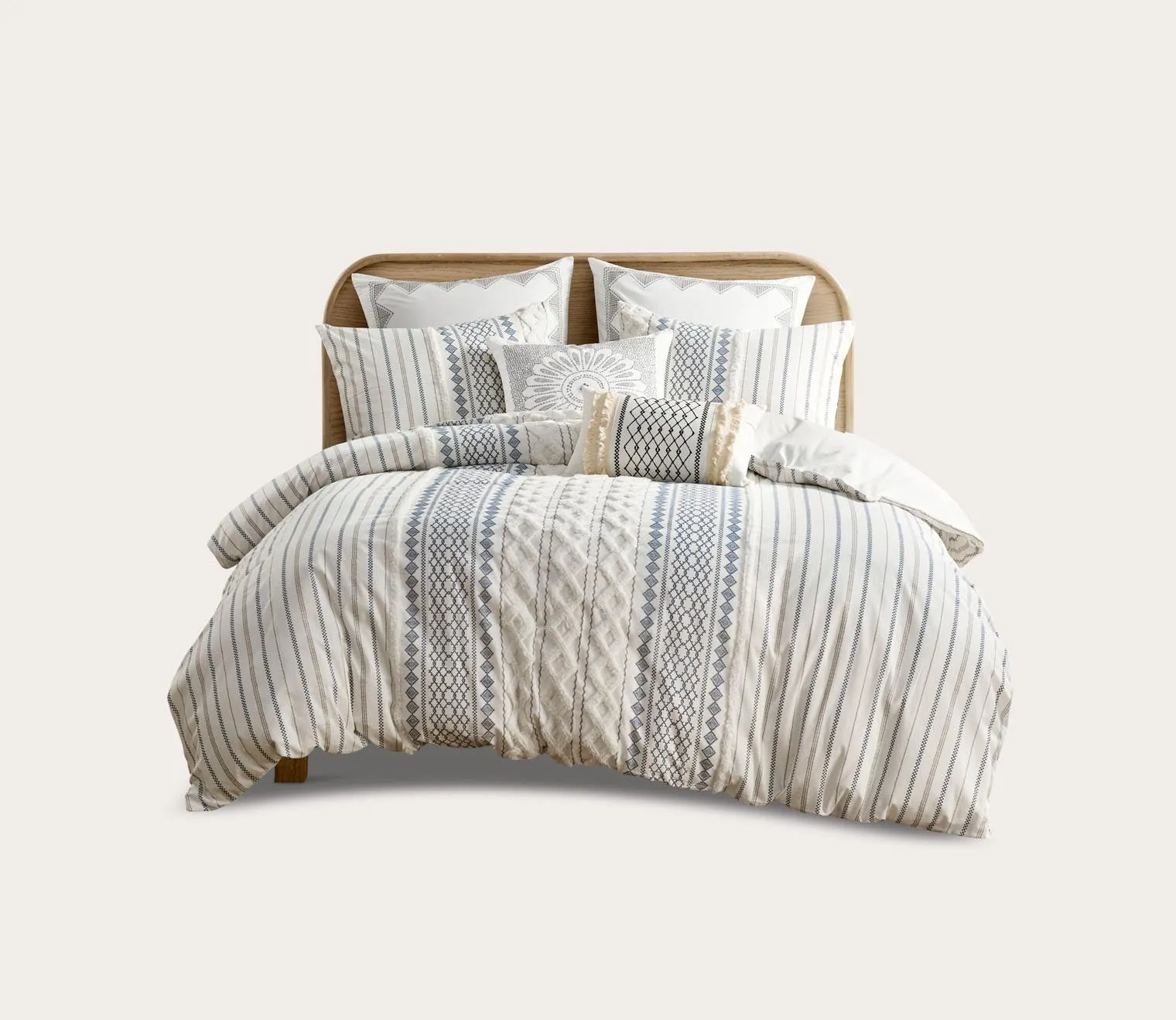 Ink & Ivy Imani Printed Cotton Chenille Comforter Set