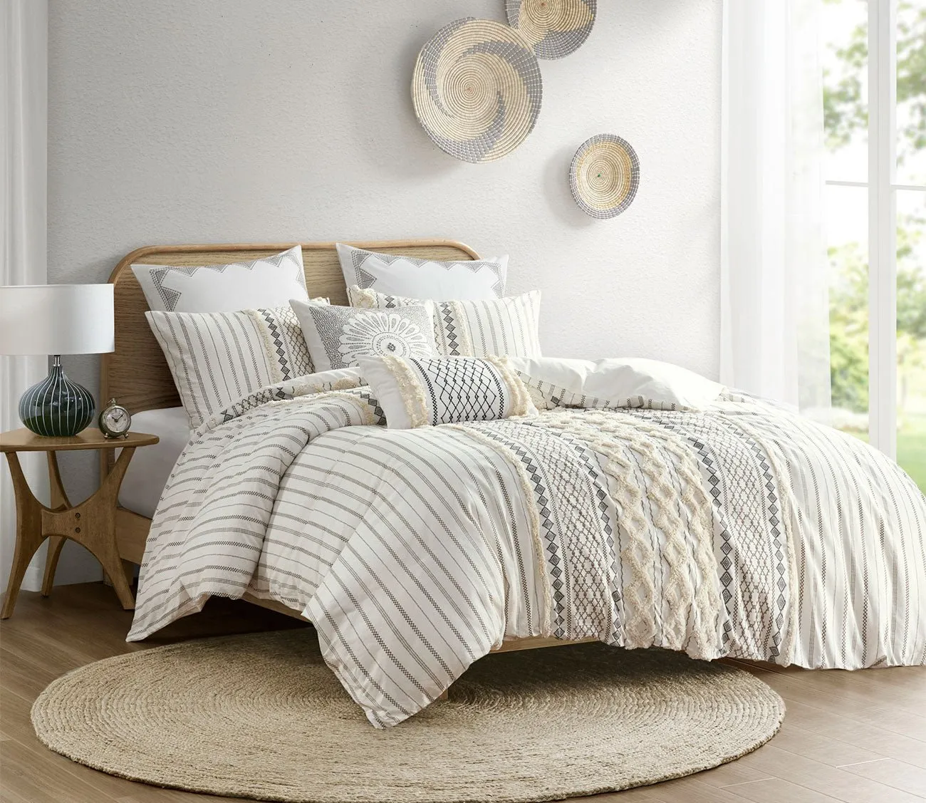 Ink & Ivy Imani Printed Cotton Chenille Comforter Set