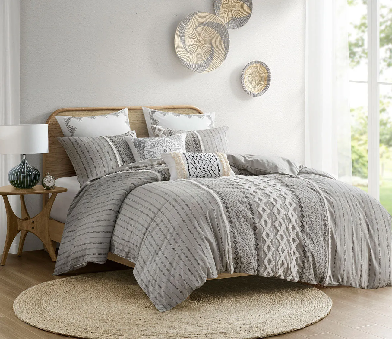 Ink & Ivy Imani Printed Cotton Chenille Comforter Set