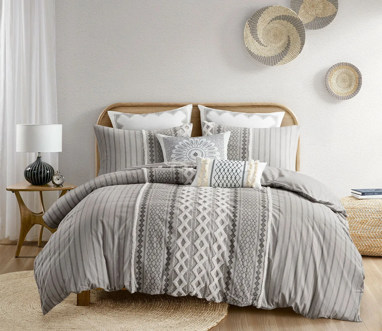 Ink & Ivy Imani Printed Cotton Chenille Comforter Set