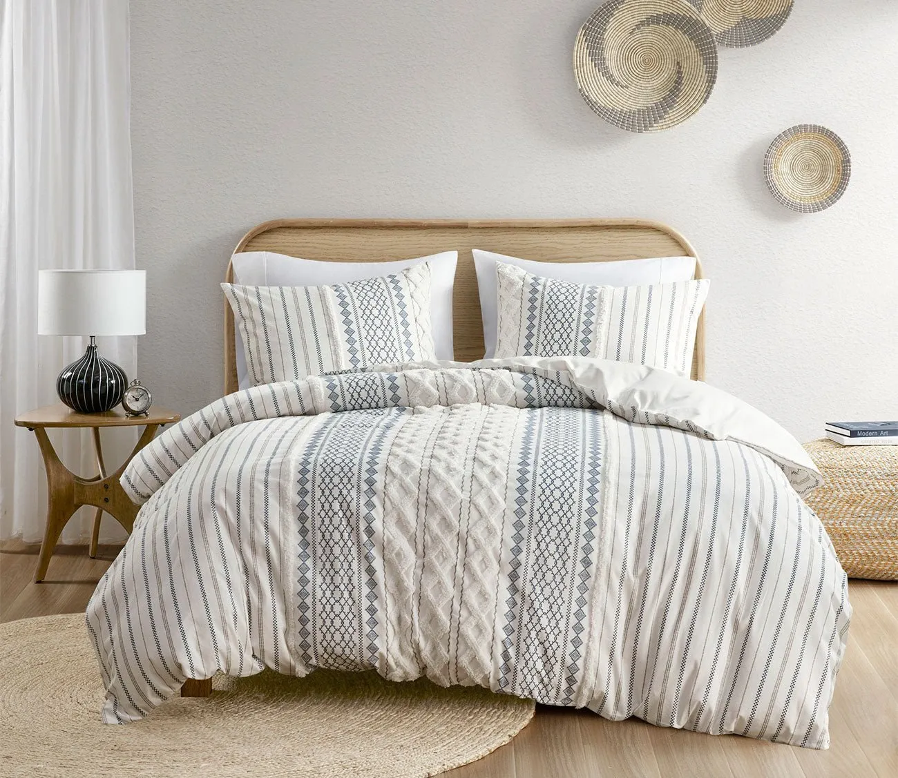 Ink & Ivy Imani Printed Cotton Chenille Comforter Set