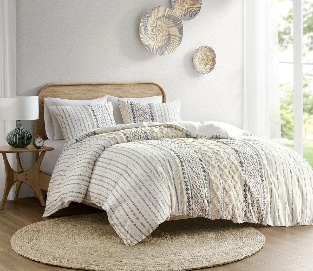 Ink & Ivy Imani Printed Cotton Chenille Comforter Set