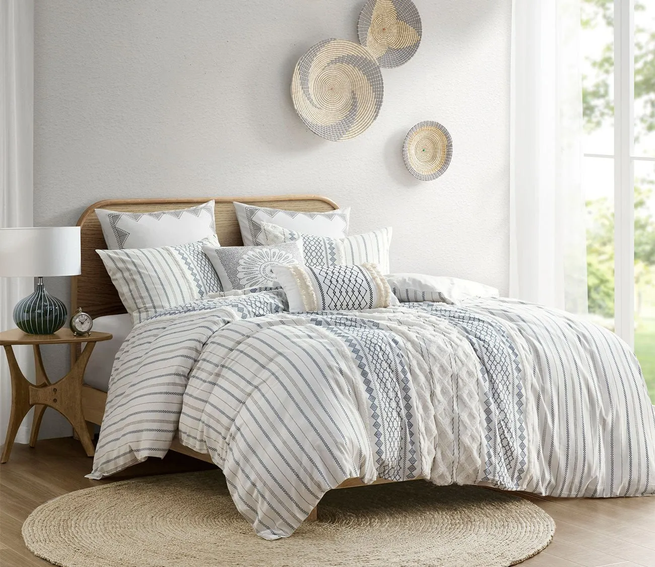 Ink & Ivy Imani Printed Cotton Chenille Comforter Set