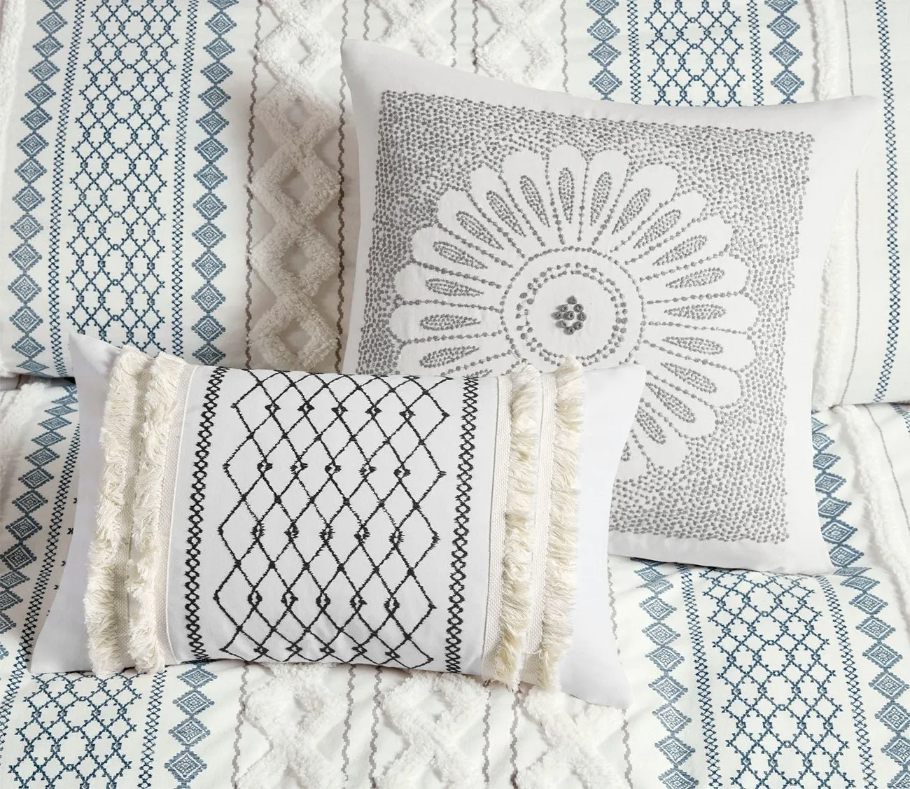 Ink & Ivy Imani Printed Cotton Chenille Comforter Set