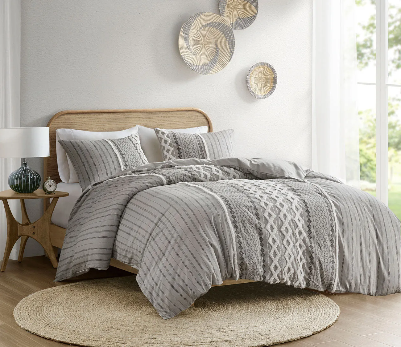 Ink & Ivy Imani Printed Cotton Chenille Comforter Set