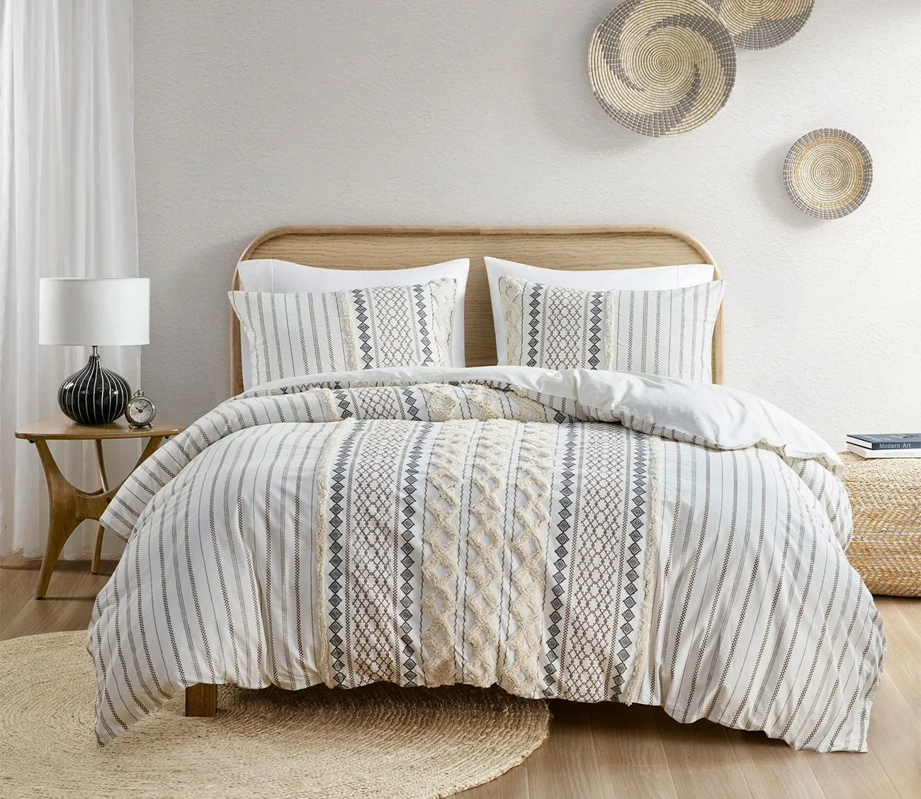 Ink & Ivy Imani Printed Cotton Chenille Comforter Set