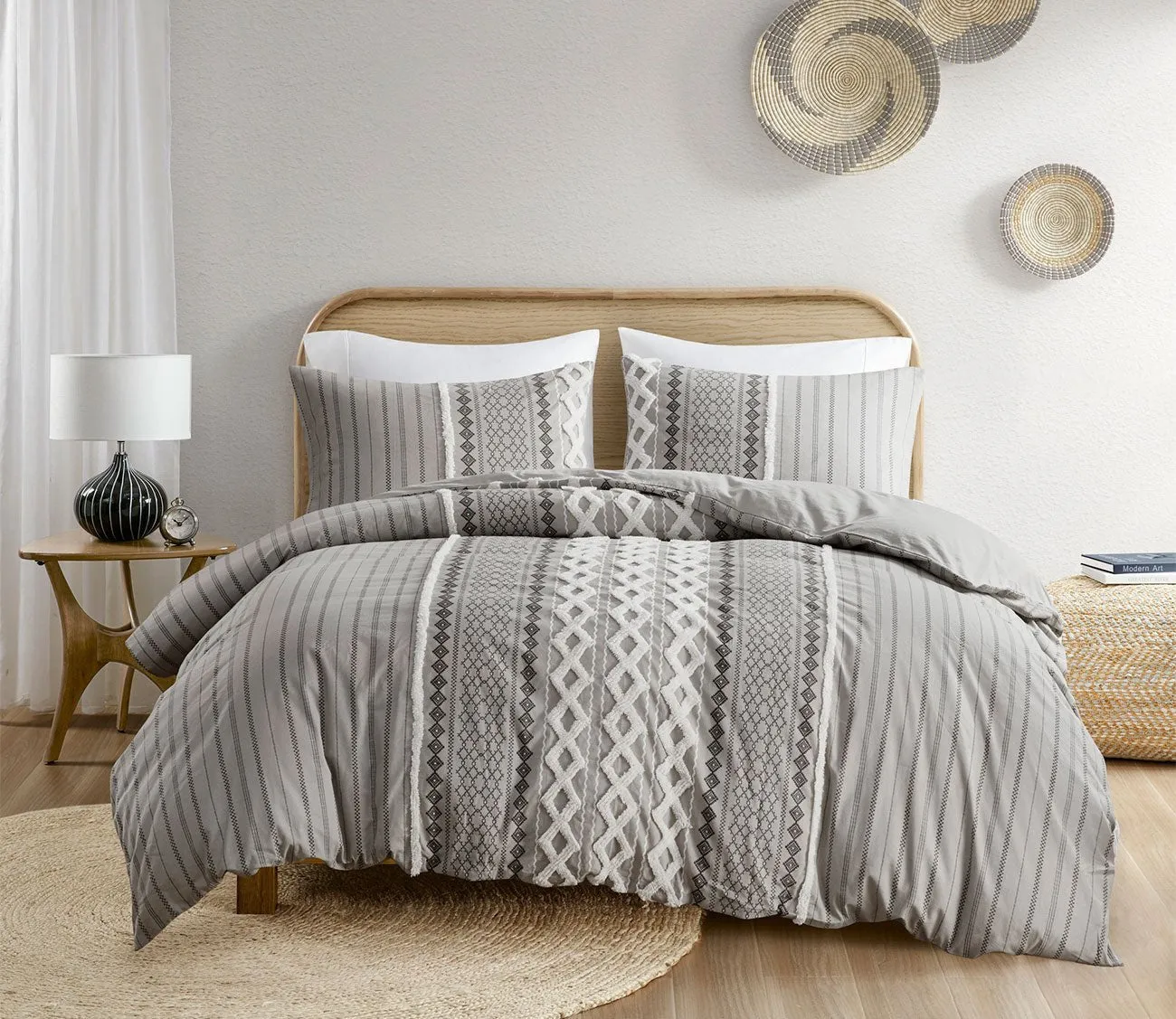 Ink & Ivy Imani Printed Cotton Chenille Comforter Set