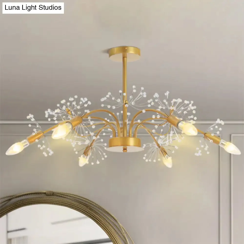 Isla - Exquisite Gold Ceiling Pendant Chandelier - 7 Light Candle Style with