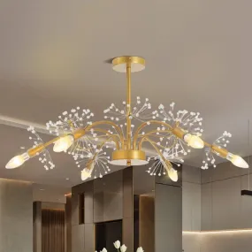 Isla - Exquisite Gold Ceiling Pendant Chandelier - 7 Light Candle Style with