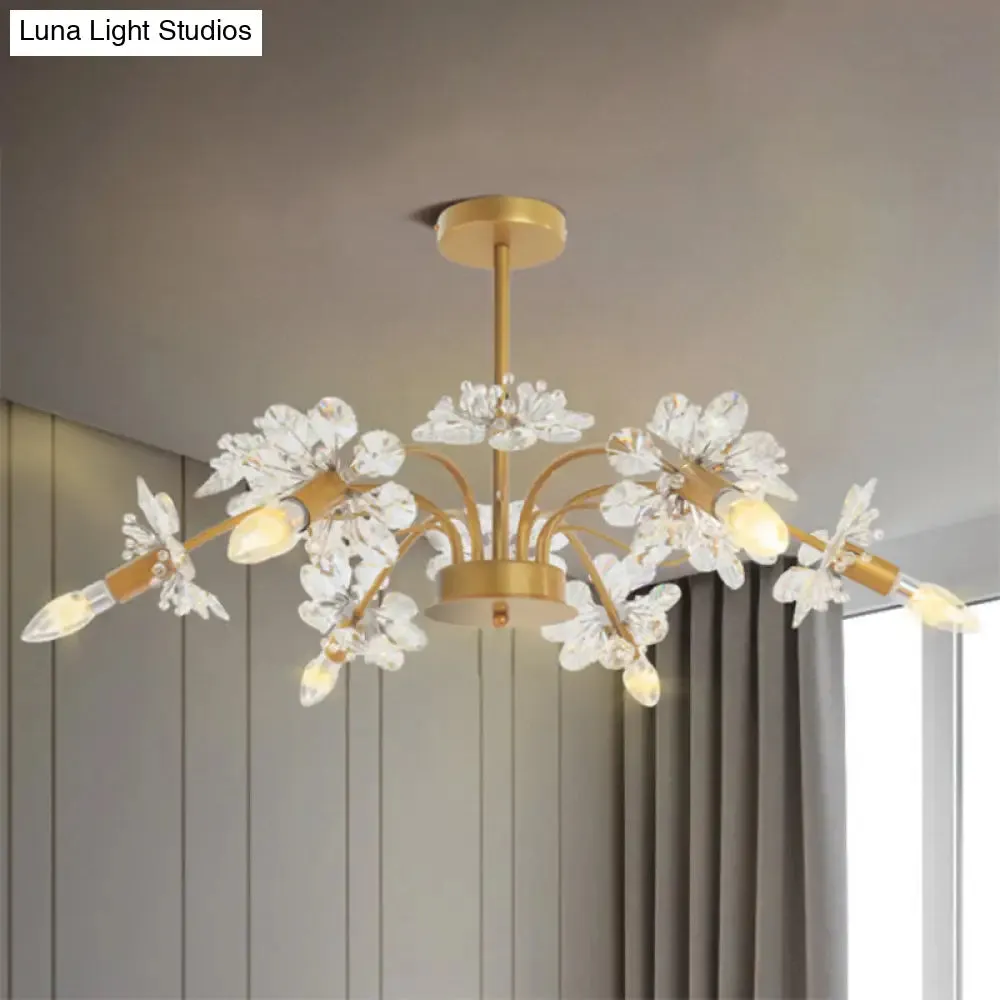 Isla - Exquisite Gold Ceiling Pendant Chandelier - 7 Light Candle Style with