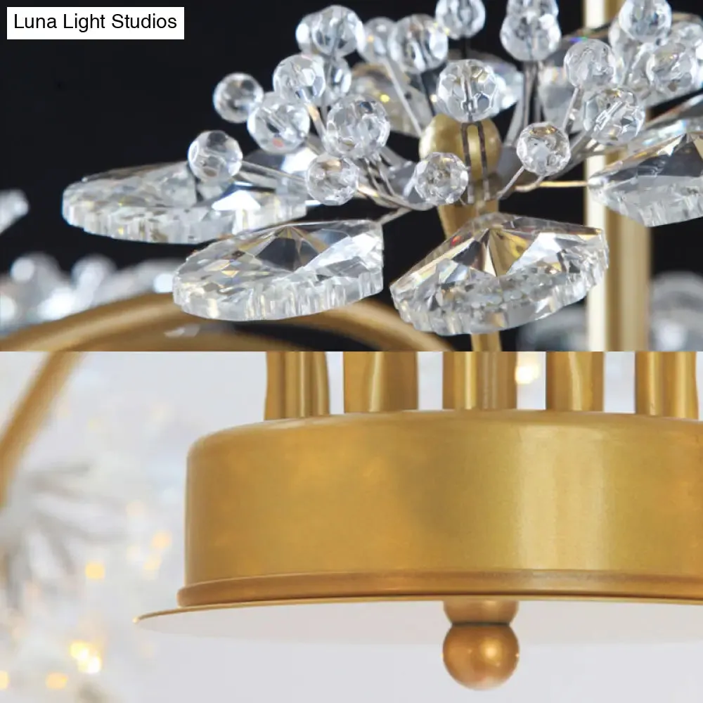 Isla - Exquisite Gold Ceiling Pendant Chandelier - 7 Light Candle Style with