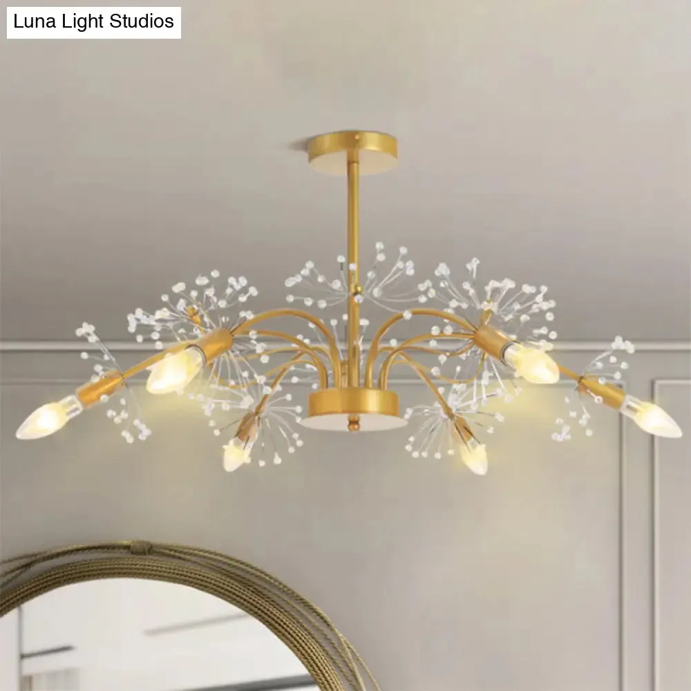 Isla - Exquisite Gold Ceiling Pendant Chandelier - 7 Light Candle Style with