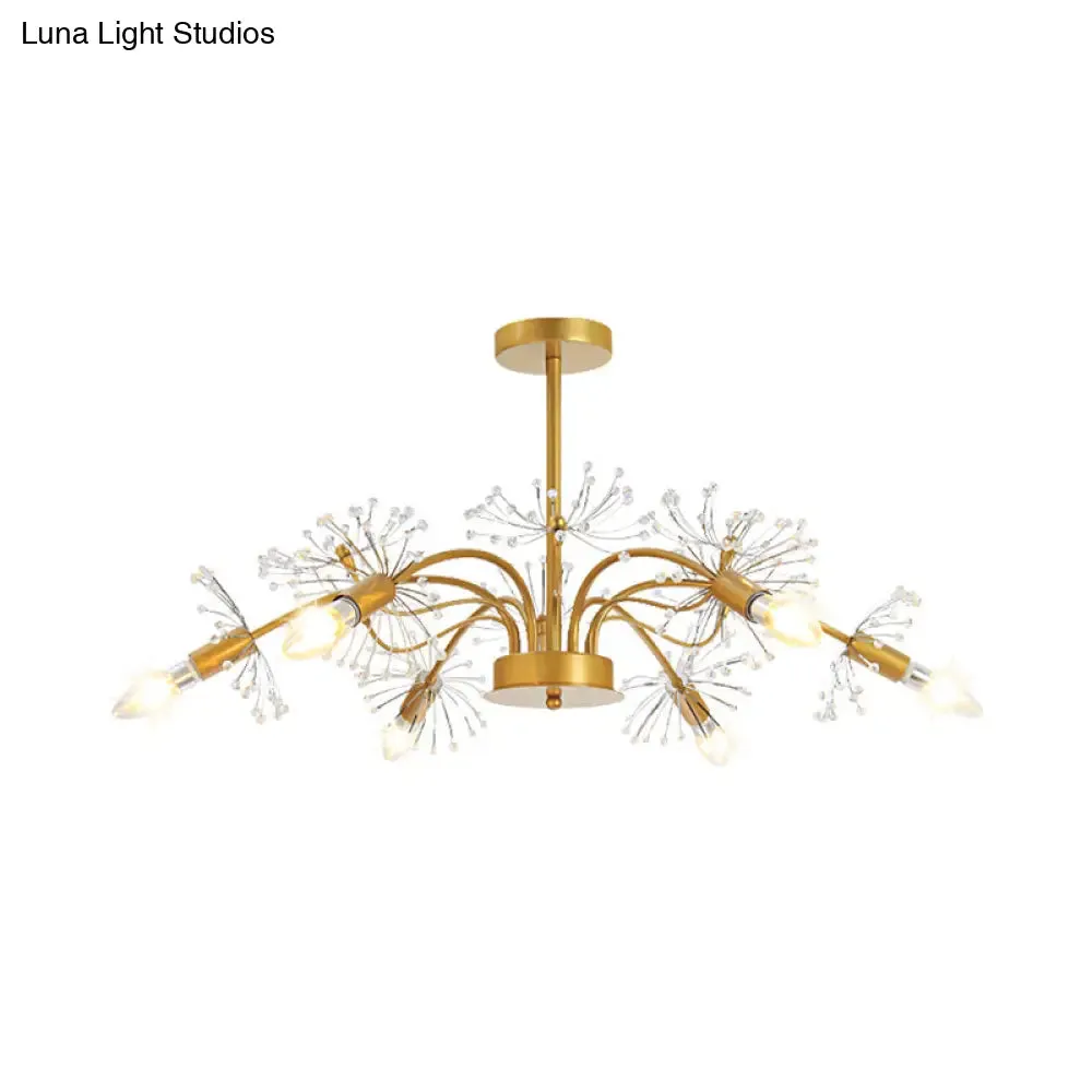 Isla - Exquisite Gold Ceiling Pendant Chandelier - 7 Light Candle Style with