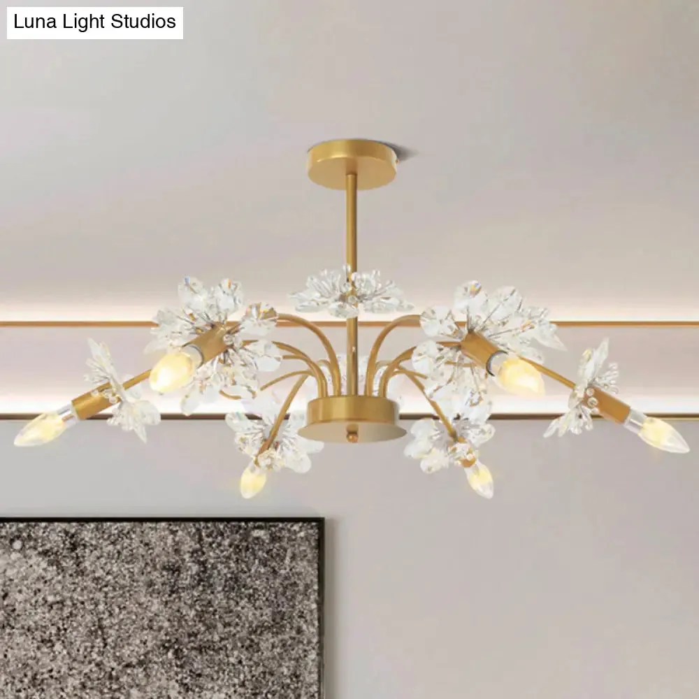 Isla - Exquisite Gold Ceiling Pendant Chandelier - 7 Light Candle Style with