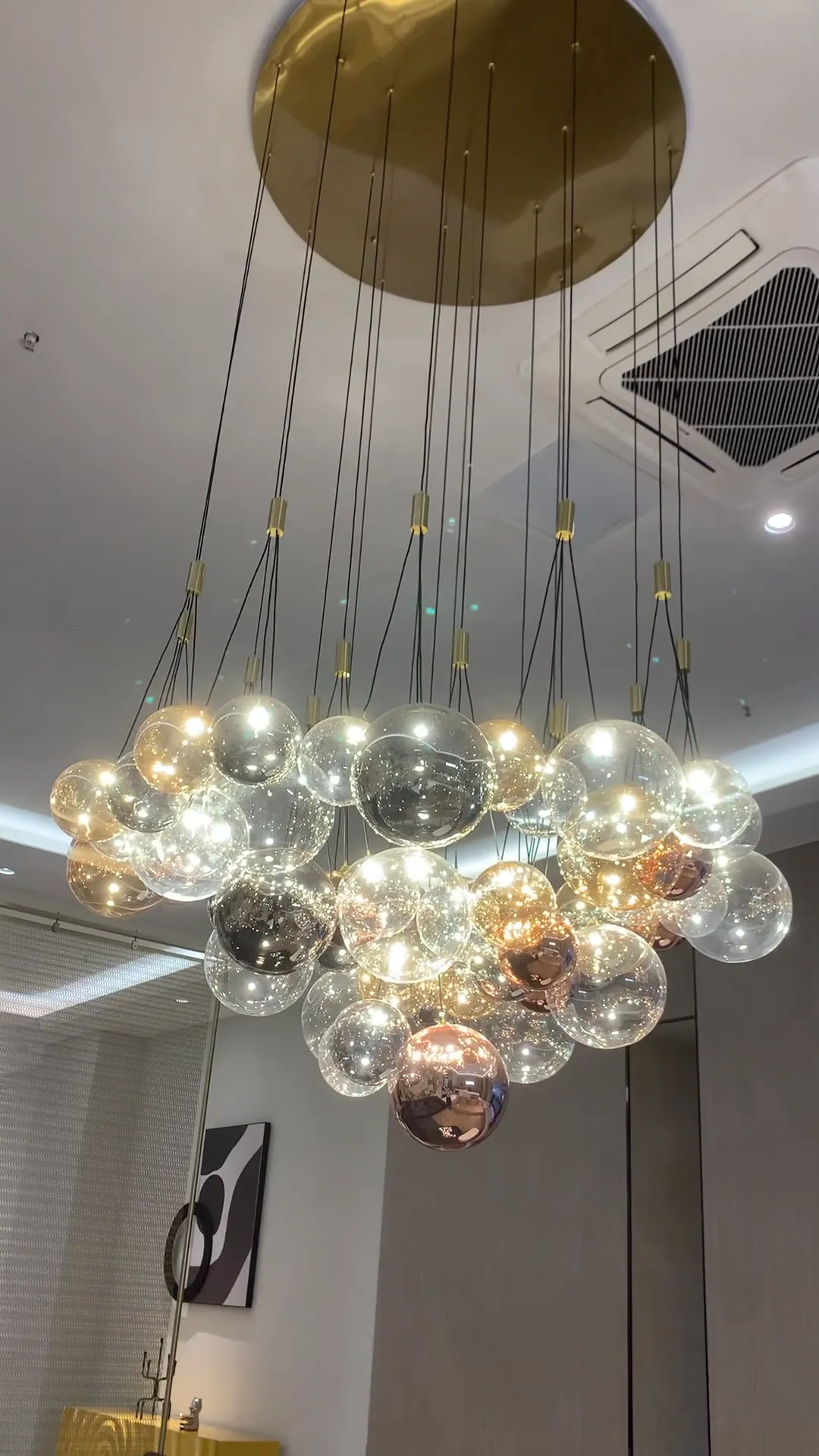 Italian Creative Glass Bubble Ball Chandelier for Living/Dining Room/Kitchen Island