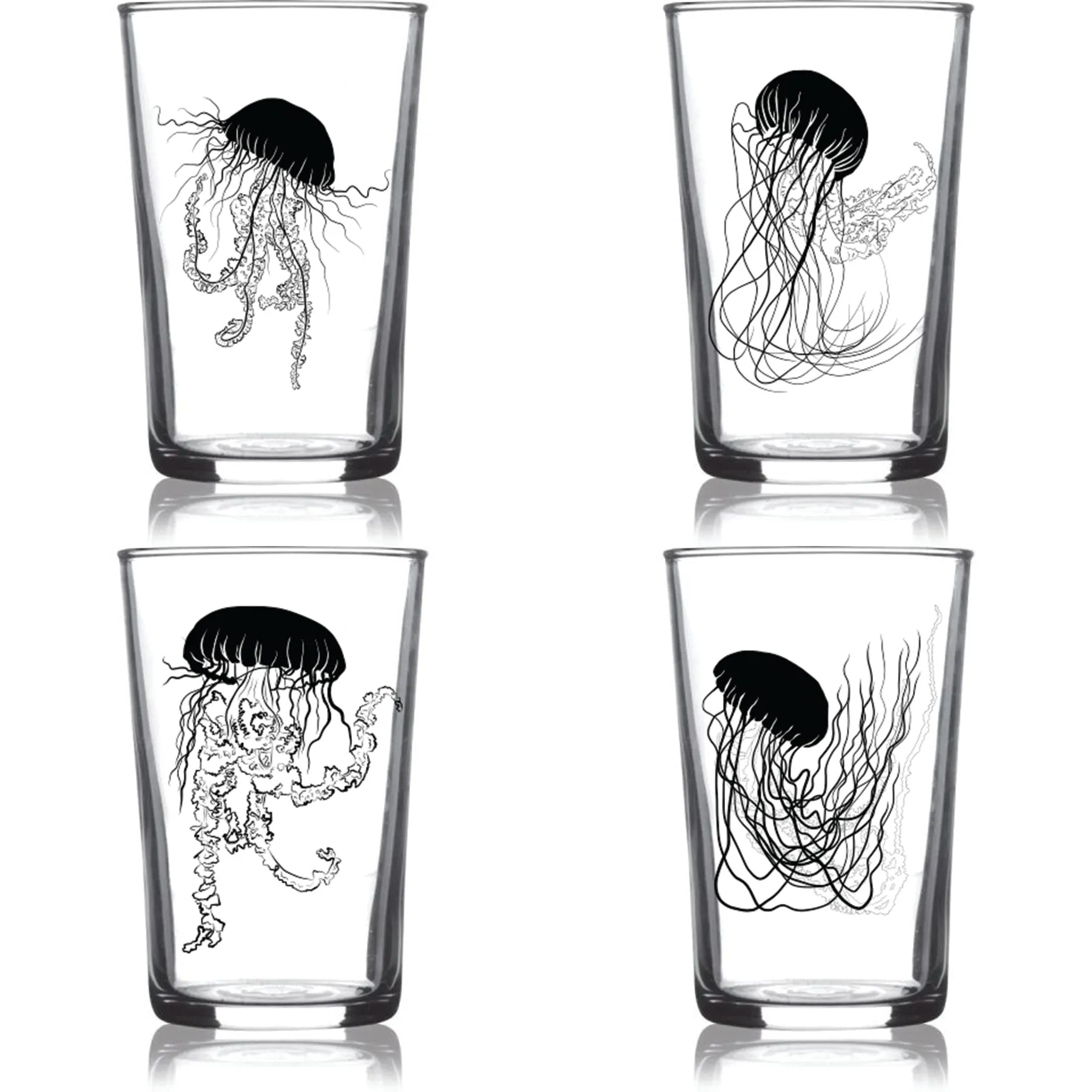 Jellyfish Euro Wine 4 Pack Black Set