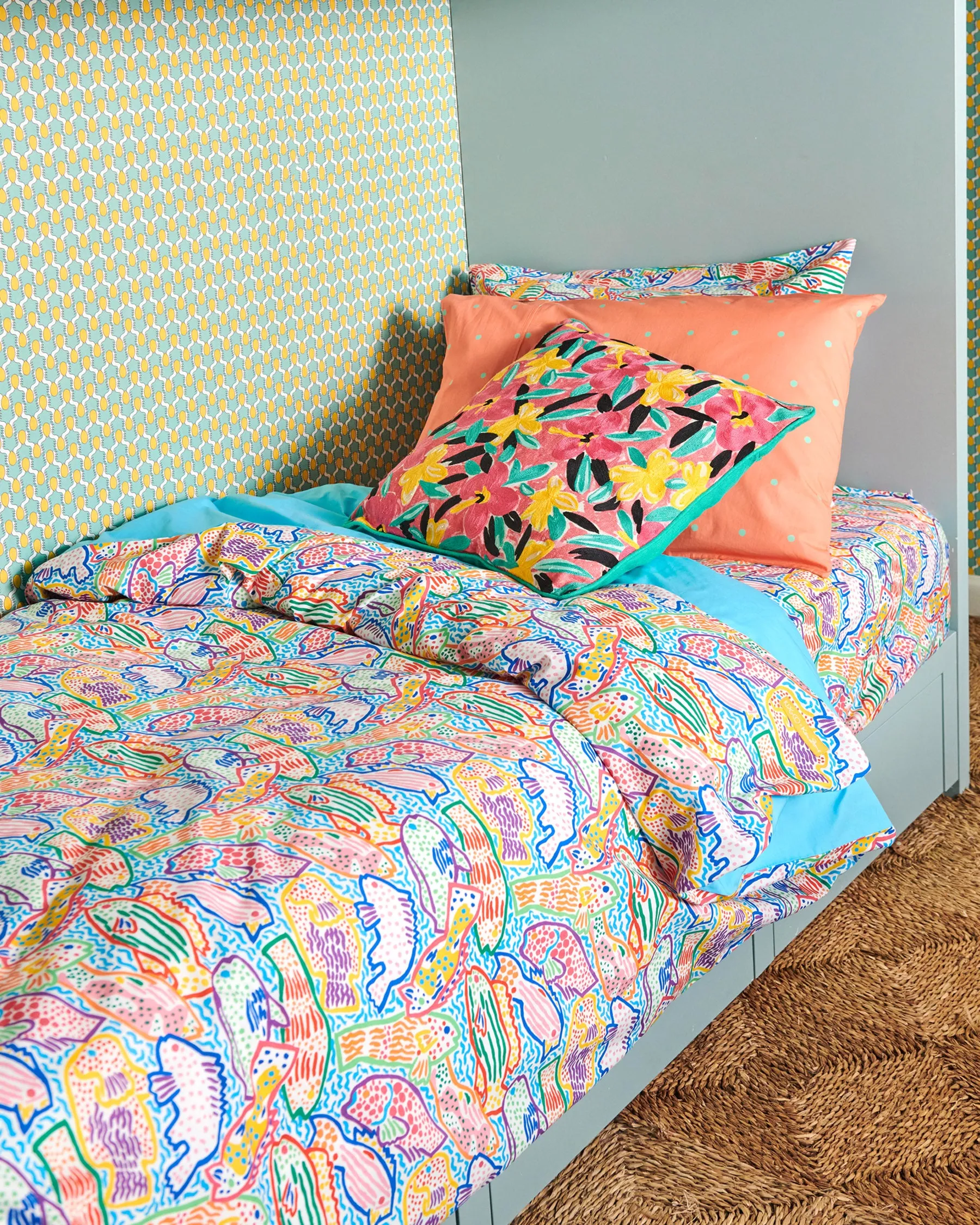 Kip & Co x Ken Done Rainbow Fish Organic Cotton Quilt Cover