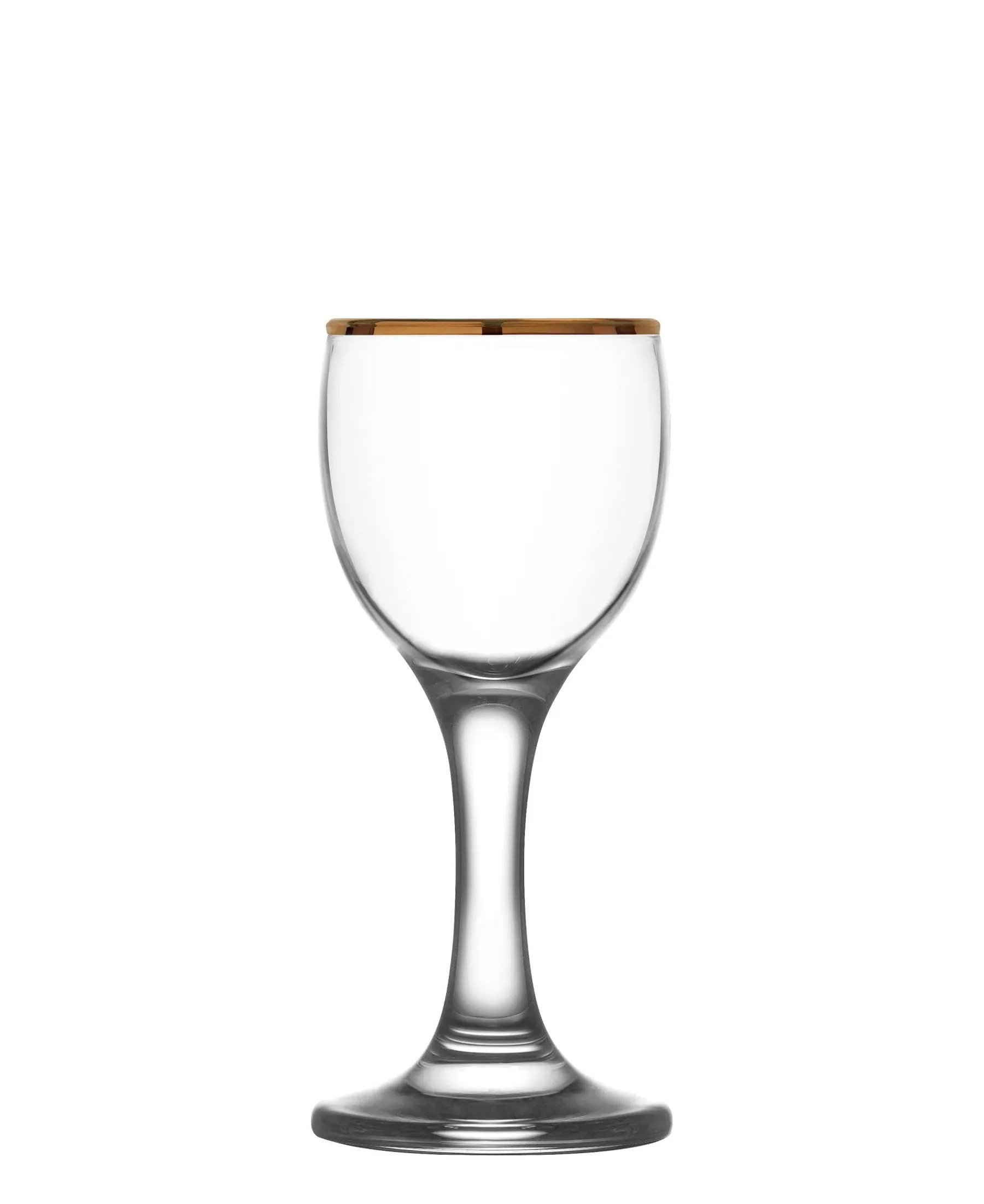 Kitchen Life 6 Piece 400ML Wine Glass - Clear With Gold Rim