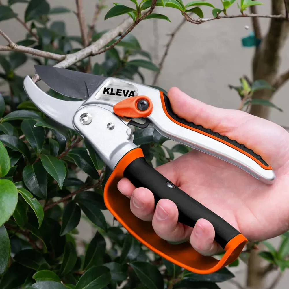 Kleva - Precision Pruners - Auto-Rotating Ratchet Shears For All Garden Pruning