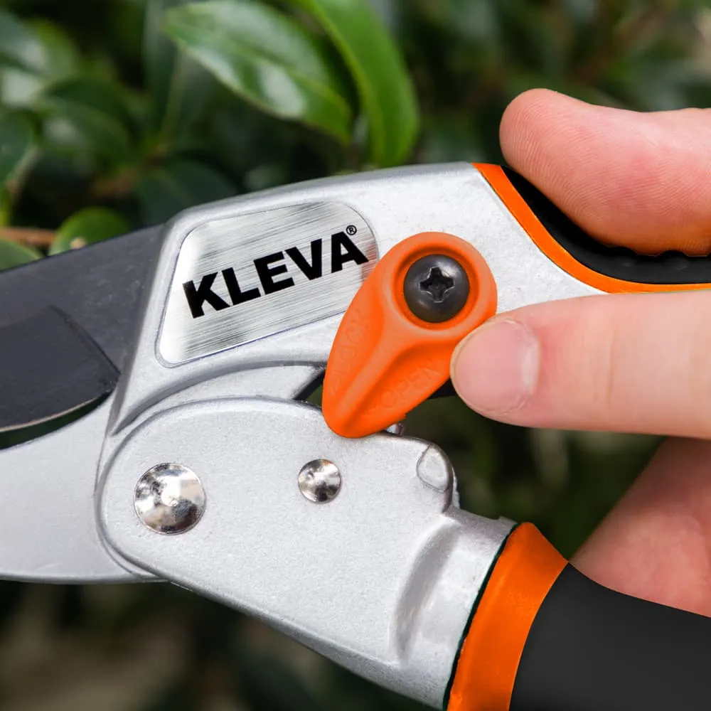 Kleva - Precision Pruners - Auto-Rotating Ratchet Shears For All Garden Pruning